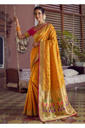 Yellow Silk Saree